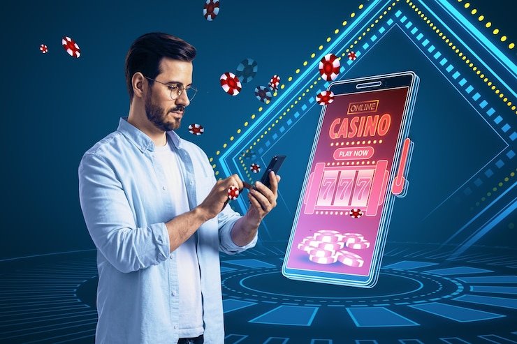 Mobile device displaying Golden Horse game with touch controls